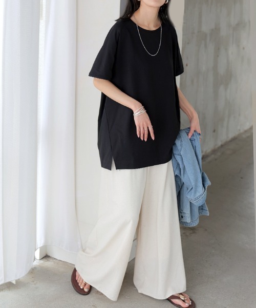 HUG.U(ハグユー)の「体感-3℃級 UVカット / 接触冷感 Tシャツ 「リリクール」(Tシャツ/カットソー・レディース・ブラック/ブルー/ホワイト・FREE)」の15枚目の写真
