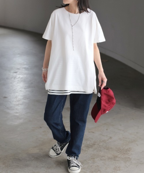 HUG.U(ハグユー)の「体感-3℃級 UVカット / 接触冷感 Tシャツ 「リリクール」(Tシャツ/カットソー・レディース・ブラック/ブルー/ホワイト・FREE)」の12枚目の写真