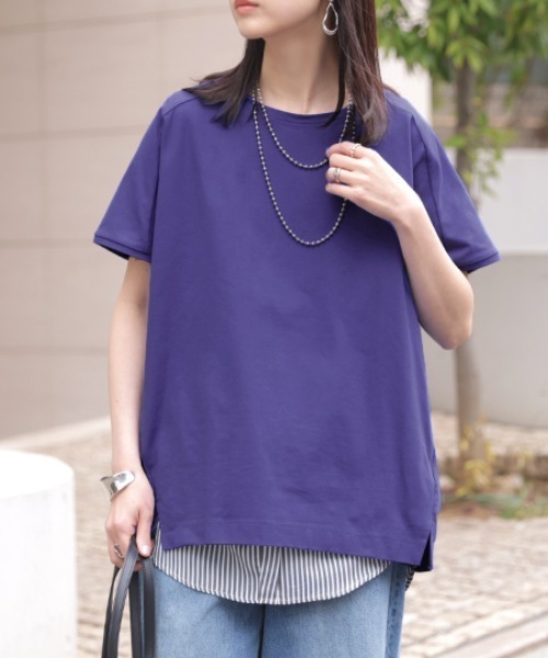 HUG.U(ハグユー)の「体感-3℃級 UVカット / 接触冷感 Tシャツ 「リリクール」(Tシャツ/カットソー・レディース・ブラック/ブルー/ホワイト・FREE)」の5枚目の写真