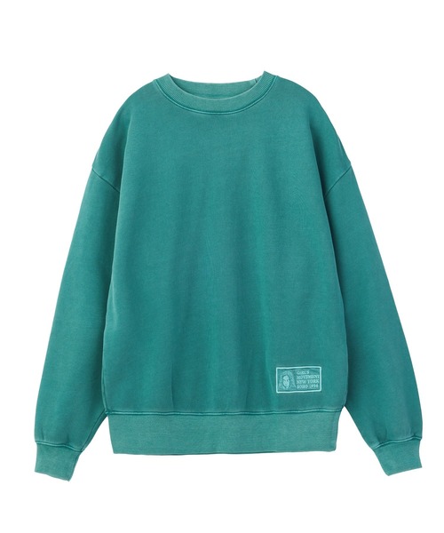 X-girl(エックスガール)の「FADED BIG PATCH CREWNECK SWEATSHIRT(スウェット・レディース・ブラック/グリーン/バーガンディー・M/S)」の5枚目の写真