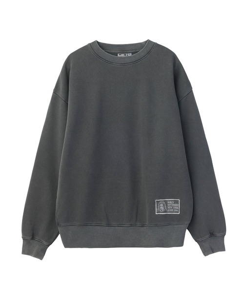 X-girl(エックスガール)の「FADED BIG PATCH CREWNECK SWEATSHIRT(スウェット・レディース・ブラック/グリーン/バーガンディー・M/S)」の6枚目の写真