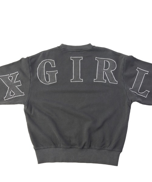 X-girl(エックスガール)の「FADED BIG PATCH CREWNECK SWEATSHIRT(スウェット・レディース・ブラック/グリーン/バーガンディー・M/S)」の9枚目の写真