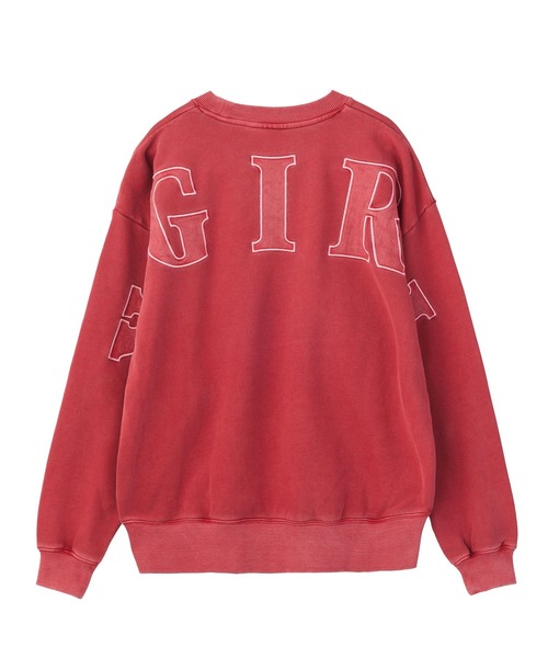 X-girl(エックスガール)の「FADED BIG PATCH CREWNECK SWEATSHIRT(スウェット・レディース・ブラック/グリーン/バーガンディー・M/S)」の19枚目の写真