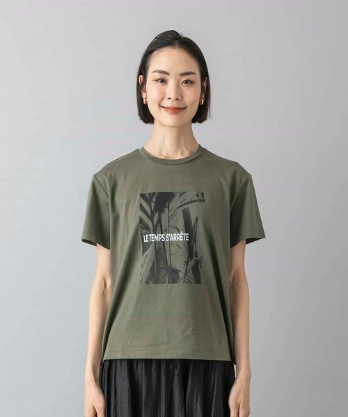 MICHEL KLEIN（ミッシェル・クラン）の「[WEB限定カラー]フォトTシャツ（Tシャツ/カットソー・レディース・ホワイト/グレー/チャコールグレー/カーキ・40/38）」の15枚目の写真