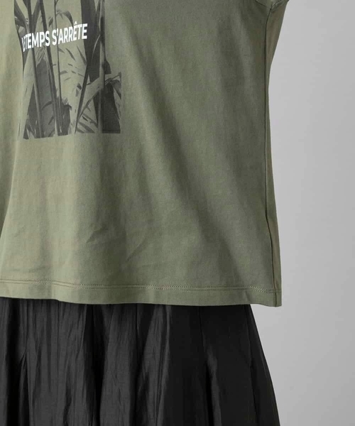 MICHEL KLEIN（ミッシェル・クラン）の「[WEB限定カラー]フォトTシャツ（Tシャツ/カットソー・レディース・ホワイト/グレー/チャコールグレー/カーキ・40/38）」の10枚目の写真