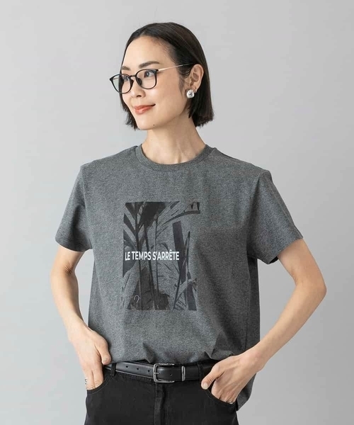 MICHEL KLEIN（ミッシェル・クラン）の「[大人気商品]フォトTシャツ WEB限定カラー（Tシャツ/カットソー・レディース・ホワイト/グレー/チャコールグレー/カーキ・40/38）」の6枚目の写真