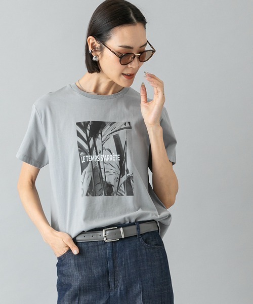 MICHEL KLEIN（ミッシェル・クラン）の「[大人気商品]フォトTシャツ WEB限定カラー（Tシャツ/カットソー・レディース・ホワイト/グレー/チャコールグレー/カーキ・40/38）」の9枚目の写真