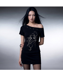 [ROF x GYEOL] TRACE FACE OFF-SHOULDER TOP