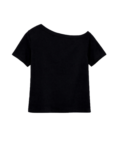 RANDOMOFF（ランダムオフ）の「[ROF x GYEOL] TRACE FACE OFF-SHOULDER TOP（Tシャツ/カットソー・レディース・ブラック・ONE SIZE）」の3枚目の写真