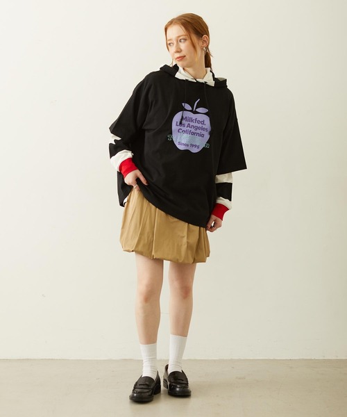 MILKFED.(ミルクフェド)の「APPLE EMBROIDERY S/S TEE(Tシャツ/カットソー・レディース・オフホワイト/ピンク/ブラック・L/M)」の9枚目の写真