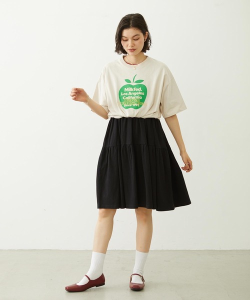 MILKFED.(ミルクフェド)の「APPLE EMBROIDERY S/S TEE(Tシャツ/カットソー・レディース・オフホワイト/ピンク/ブラック・L/M)」の18枚目の写真