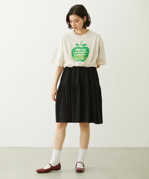 MILKFED.(ミルクフェド)の「APPLE EMBROIDERY S/S TEE(Tシャツ/カットソー・レディース・オフホワイト/ピンク/ブラック・L/M)」の19枚目の写真