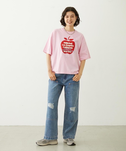 MILKFED.(ミルクフェド)の「APPLE EMBROIDERY S/S TEE(Tシャツ/カットソー・レディース・オフホワイト/ピンク/ブラック・L/M)」の21枚目の写真