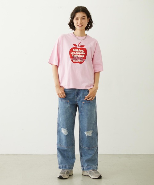 MILKFED.(ミルクフェド)の「APPLE EMBROIDERY S/S TEE(Tシャツ/カットソー・レディース・オフホワイト/ピンク/ブラック・L/M)」の22枚目の写真