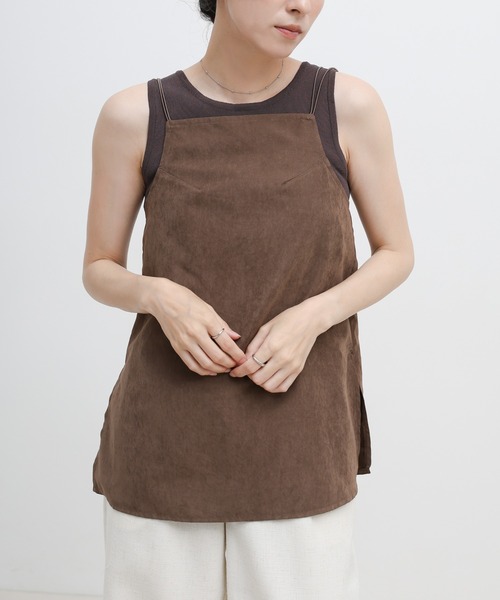 select MOCA(セレクトモカ)の「ピーチスキンドロストデザインキャミソール(キャミソール・レディース・ベージュ/チャコール/ブラウン・FREE)」の5枚目の写真