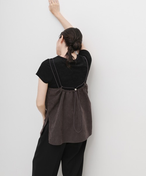 select MOCA(セレクトモカ)の「ピーチスキンドロストデザインキャミソール(キャミソール・レディース・ベージュ/チャコール/ブラウン・FREE)」の10枚目の写真