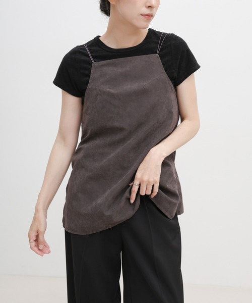 select MOCA(セレクトモカ)の「ピーチスキンドロストデザインキャミソール(キャミソール・レディース・ベージュ/チャコール/ブラウン・FREE)」の16枚目の写真