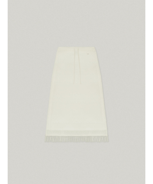 FOLNUA(フォルニュア)の「FRINGE KNIT SKIRT (CREAM)(スカート・レディース・その他・FREE)」の2枚目の写真