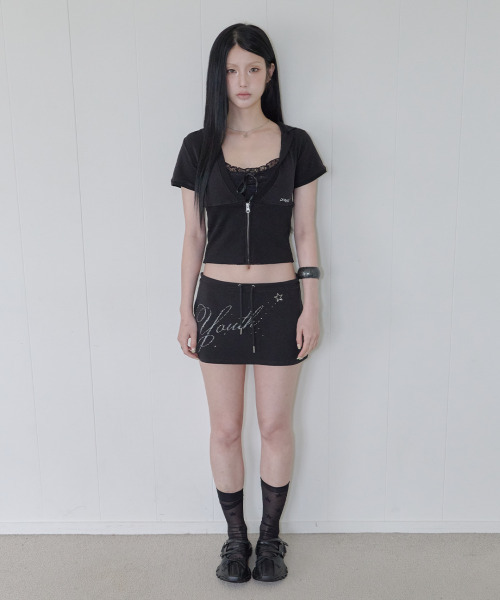 41PRAY（サイルプレイ）の「Youth Graphic Skirt / Black（スカート・レディース・ブラック・OS）」の6枚目の写真
