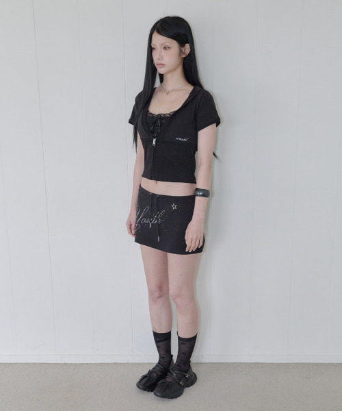 41PRAY（サイルプレイ）の「Youth Graphic Skirt / Black（スカート・レディース・ブラック・OS）」の7枚目の写真