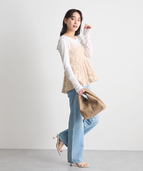 Futier land(フューティアランド)の「花ジャガードペプラムキャミトップス(キャミソール・レディース・ピンク/ホワイト・FREE)」の19枚目の写真