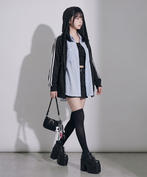 Diable baiser（ディアブルベーゼ）の「キャミワンピ×ゆるパーカーセットアップ（セットアップ・レディース・ブラック/ブラウン・S-M/L～LL）」の9枚目の写真