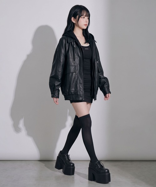 Diable baiser（ディアブルベーゼ）の「キャミワンピ×ゆるパーカーセットアップ（セットアップ・レディース・ブラック/ブラウン・S-M/L～LL）」の13枚目の写真