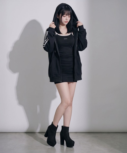 Diable baiser（ディアブルベーゼ）の「キャミワンピ×ゆるパーカーセットアップ（セットアップ・レディース・ブラック/ブラウン・S-M/L～LL）」の17枚目の写真