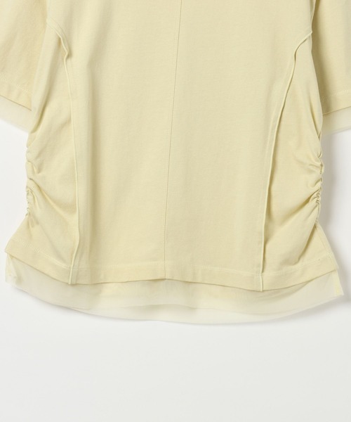 LEPSIM(レプシィム)の「チュール切り替えシャーリングT 687297(Tシャツ/カットソー・レディース・ブラック/ライトイエロー/オフホワイト・FREE)」の9枚目の写真