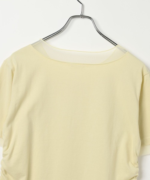 LEPSIM(レプシィム)の「チュール切り替えシャーリングT 687297(Tシャツ/カットソー・レディース・ブラック/ライトイエロー/オフホワイト・FREE)」の10枚目の写真