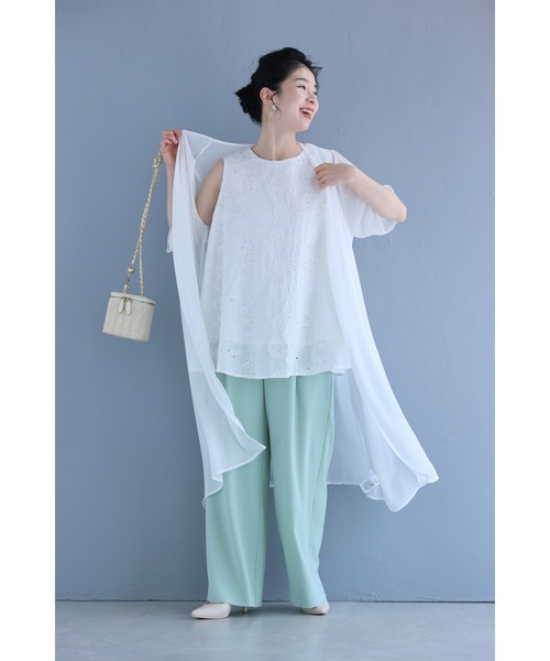 cawaii(カワイイ)の「Aラインに広がる蔦花刺繍ブラウストップス(シャツ/ブラウス・レディース・ホワイト・FREE)」の14枚目の写真