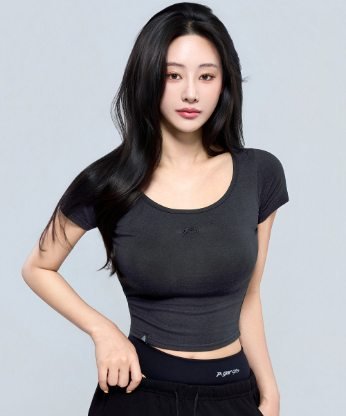 PHYSICAL GARMENTS（フィジカルガーメンツ）の「P5076 ウーマン モーダル シンボル クロップ 半袖[3COLOR]（Tシャツ/カットソー・レディース・ホワイト/チャコール/ブラック・FREE）」の19枚目の写真