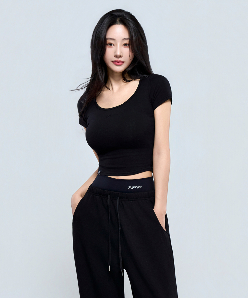 PHYSICAL GARMENTS（フィジカルガーメンツ）の「P5076 ウーマン モーダル シンボル クロップ 半袖[3COLOR]（Tシャツ/カットソー・レディース・ホワイト/チャコール/ブラック・FREE）」の9枚目の写真
