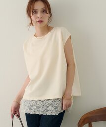 【Noka】後ろレーススリットTシャツ