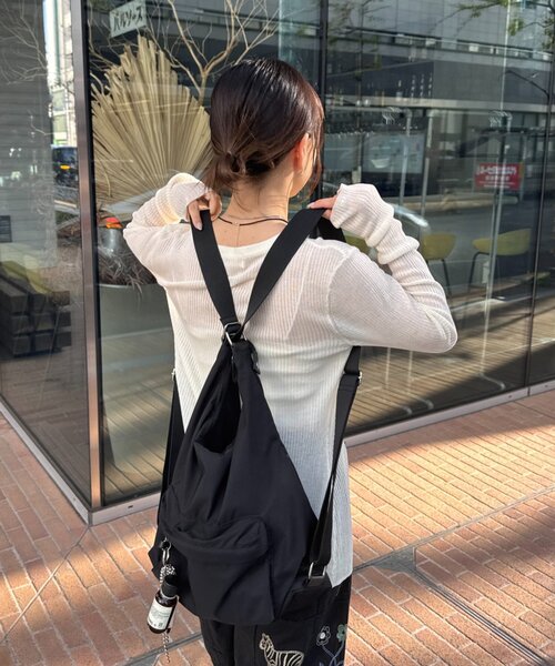 ear PAPILLONNER(イアパピヨネ)の「《Utaha企画》撥水3WAYリュック/ショルダーバッグ(バックパック/リュック・レディース・ブラック・FREE)」の9枚目の写真
