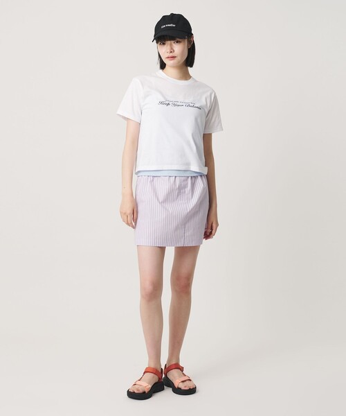 NICE WEATHER（ナイスウェザー）の「＜NICE WEATHER＞Keep Your Balance Tシャツ（Tシャツ/カットソー・レディース・ネイビー/ホワイト/ライトピンク・S/M）」の5枚目の写真