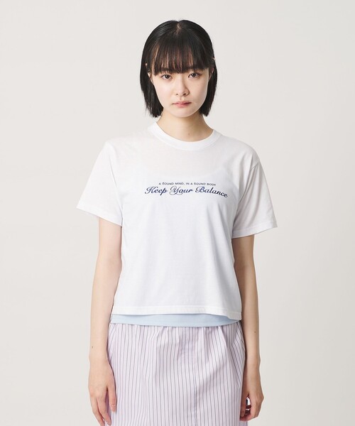NICE WEATHER（ナイスウェザー）の「＜NICE WEATHER＞Keep Your Balance Tシャツ（Tシャツ/カットソー・レディース・ネイビー/ホワイト/ライトピンク・S/M）」の7枚目の写真
