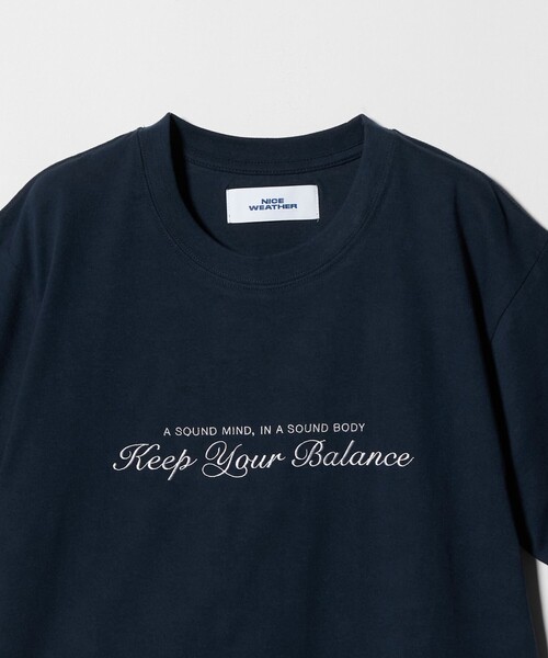 NICE WEATHER（ナイスウェザー）の「＜NICE WEATHER＞Keep Your Balance Tシャツ（Tシャツ/カットソー・レディース・ネイビー/ホワイト/ライトピンク・S/M）」の14枚目の写真