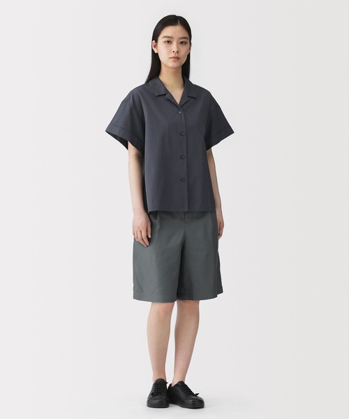 MUJI Labo(ムジラボ)の「〔MUJI Labo〕婦人 和紙混ドビー織り ショートパンツ(その他パンツ・レディース・チャコールグレー/ダークネイビー・S/M/L/XL)」の1枚目の写真