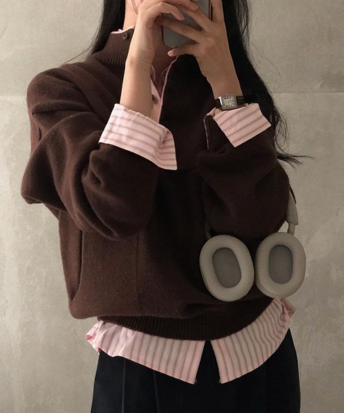 Miniministore(ミニミニストア)の「ストライプ 長袖シャツブラウスレディース(シャツ/ブラウス・レディース・ブルー/ピンク・M/L)」の12枚目の写真