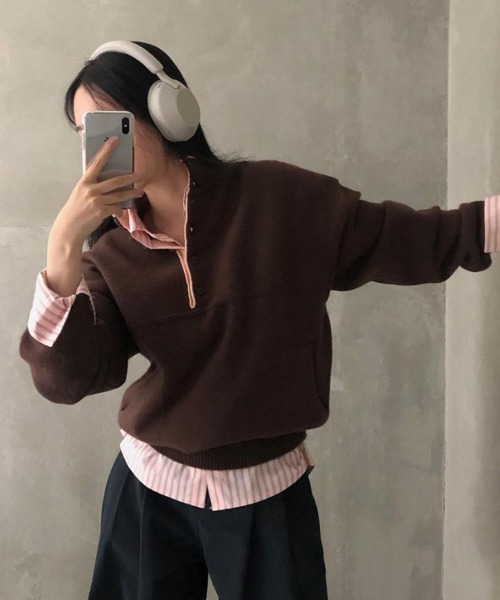 Miniministore(ミニミニストア)の「ストライプ 長袖シャツブラウスレディース(シャツ/ブラウス・レディース・ブルー/ピンク・M/L)」の13枚目の写真