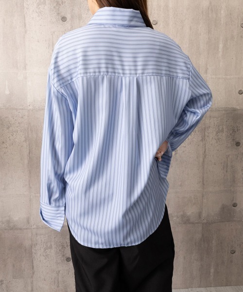 Miniministore(ミニミニストア)の「ストライプ 長袖シャツブラウスレディース(シャツ/ブラウス・レディース・ブルー/ピンク・M/L)」の18枚目の写真