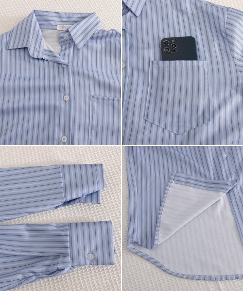 Miniministore(ミニミニストア)の「ストライプ 長袖シャツブラウスレディース(シャツ/ブラウス・レディース・ブルー/ピンク・M/L)」の21枚目の写真