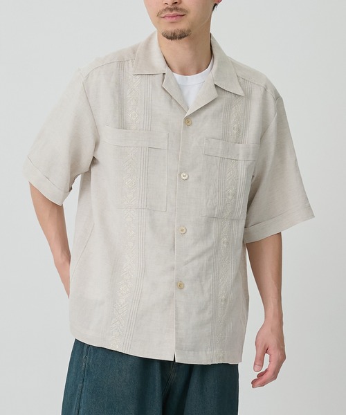 CITY TOKYO/シティートーキョー】Linen cuba shirt（シャツ/ブラウス