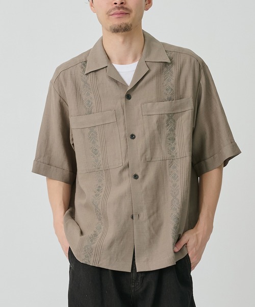 city tokyo シティトウキョウ シャツ CITY TOKYO/シティートーキョー】Linen cuba shirt（シャツ/ブラウス