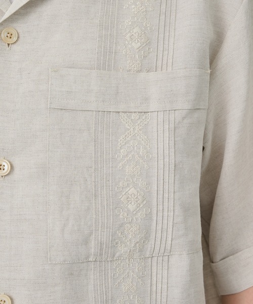CITY TOKYO(シティトウキョウ)の「【CITY TOKYO/シティートーキョー】Linen cuba shirt(シャツ/ブラウス・メンズ・アイボリー/カーキ・2/1)」の9枚目の写真