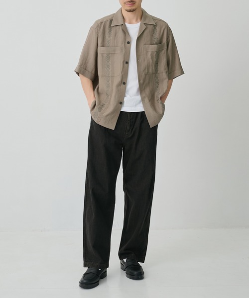 CITY TOKYO(シティトウキョウ)の「【CITY TOKYO/シティートーキョー】Linen cuba shirt(シャツ/ブラウス・メンズ・アイボリー/カーキ・2/1)」の10枚目の写真
