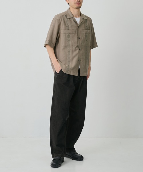 CITY TOKYO(シティトウキョウ)の「【CITY TOKYO/シティートーキョー】Linen cuba shirt(シャツ/ブラウス・メンズ・アイボリー/カーキ・2/1)」の11枚目の写真