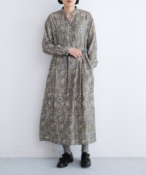 NOMBRE IMPAIR(ノンブルアンペール)の「オータムフォレストプリント ベルト付きワンピース(ワンピース・レディース・ネイビー/カーキ・FREE)」の9枚目の写真