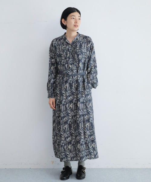 NOMBRE IMPAIR(ノンブルアンペール)の「オータムフォレストプリント ベルト付きワンピース(ワンピース・レディース・ネイビー/カーキ・FREE)」の10枚目の写真